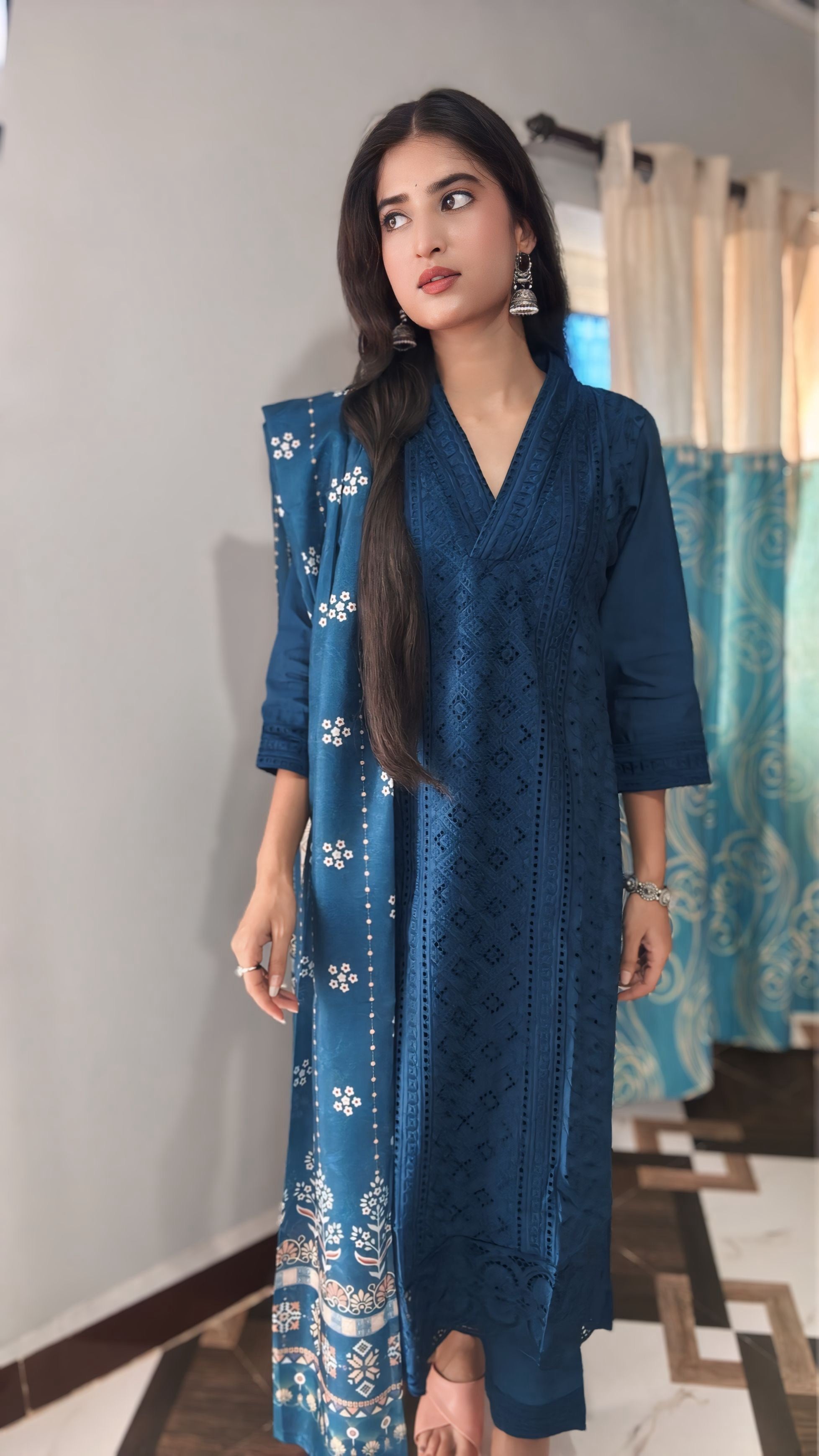 Schiffli Designer Kurta Set