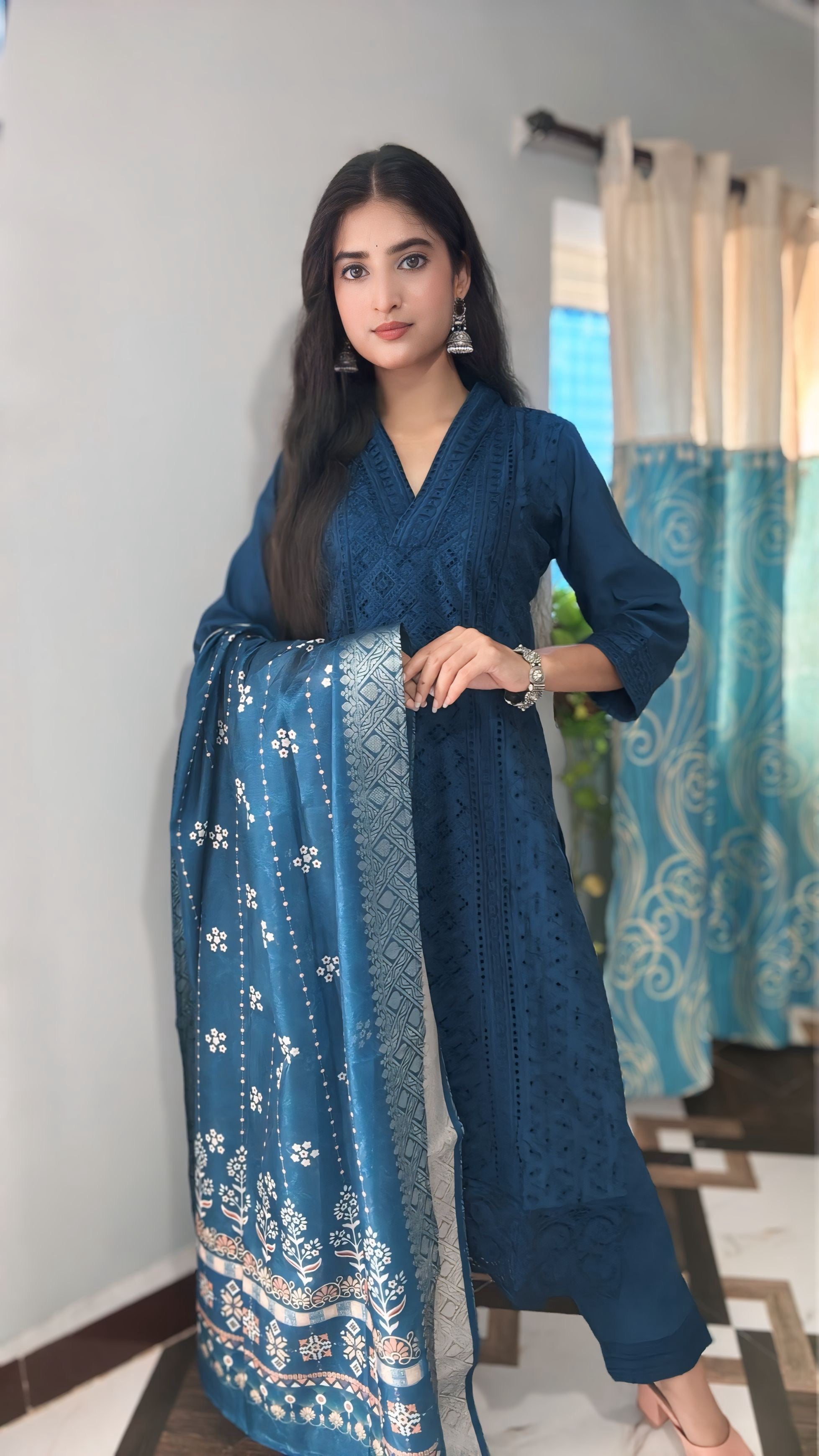 Schiffli Designer Kurta Set