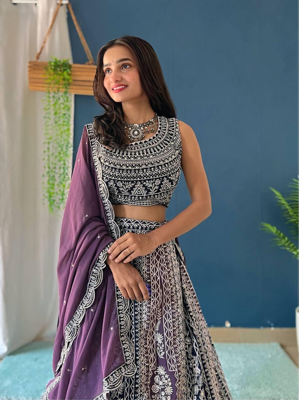 Faux georgette Lehnga