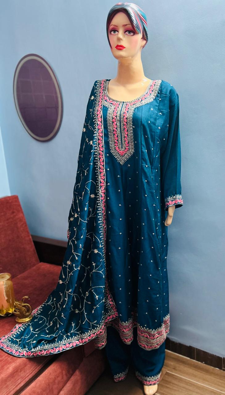 Beautiful Anarkali Suit set with heavy Dupatta