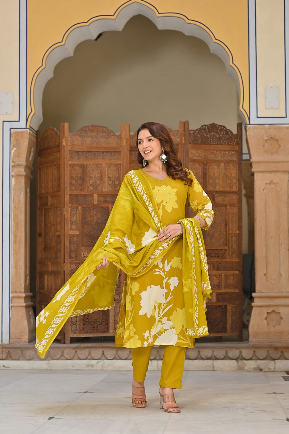Elegant Pure Cotton Comfortable Suit set Mustard