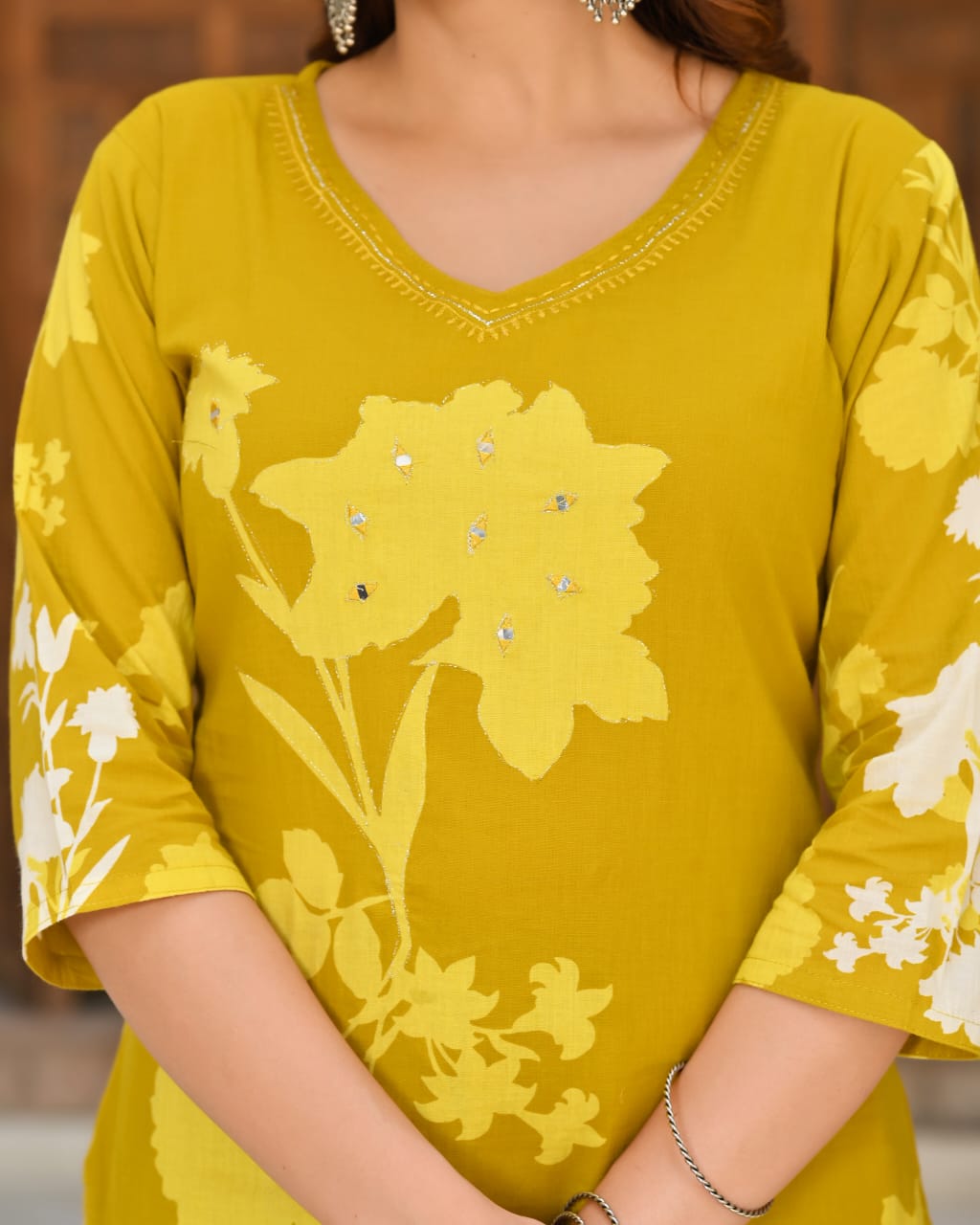 Elegant Pure Cotton Comfortable Suit set Mustard