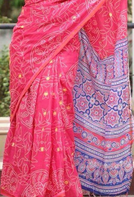 COTTON BANDHANI SAAREE