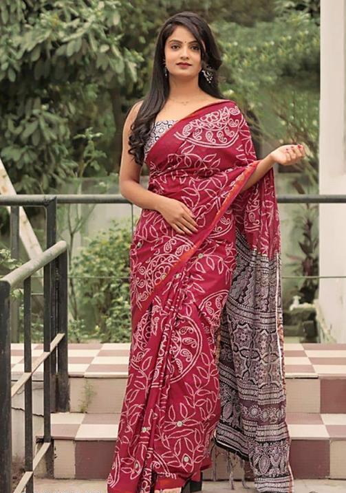 COTTON BANDHANI SAAREE