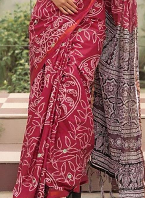 COTTON BANDHANI SAAREE