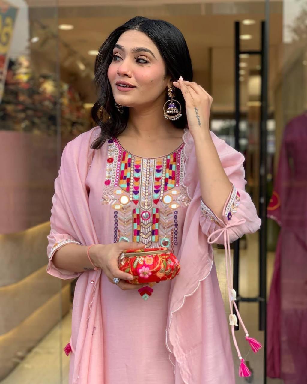 Chanderi elegant suit set