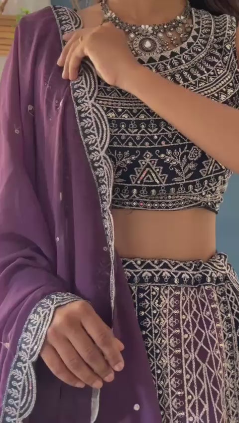 Faux georgette Lehnga
