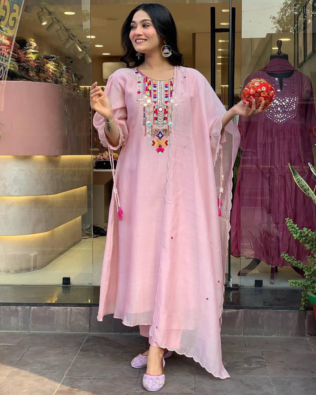 Chanderi elegant suit set