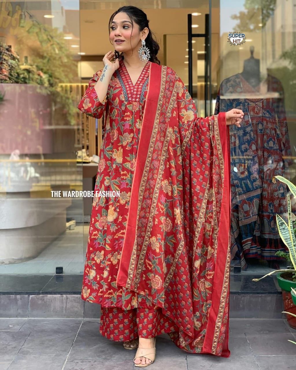 Anarkali Kurta Pant Dupatta