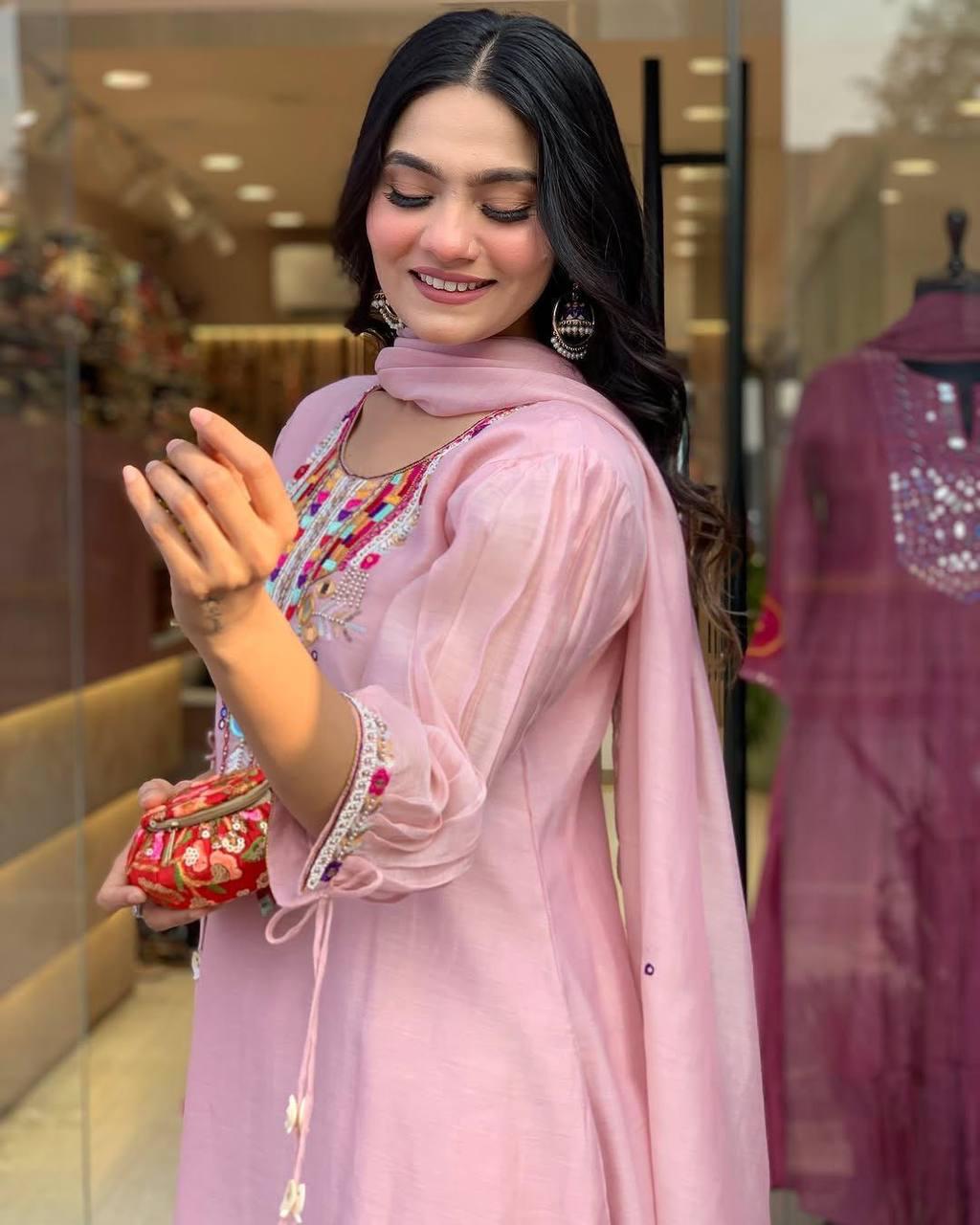Chanderi elegant suit set