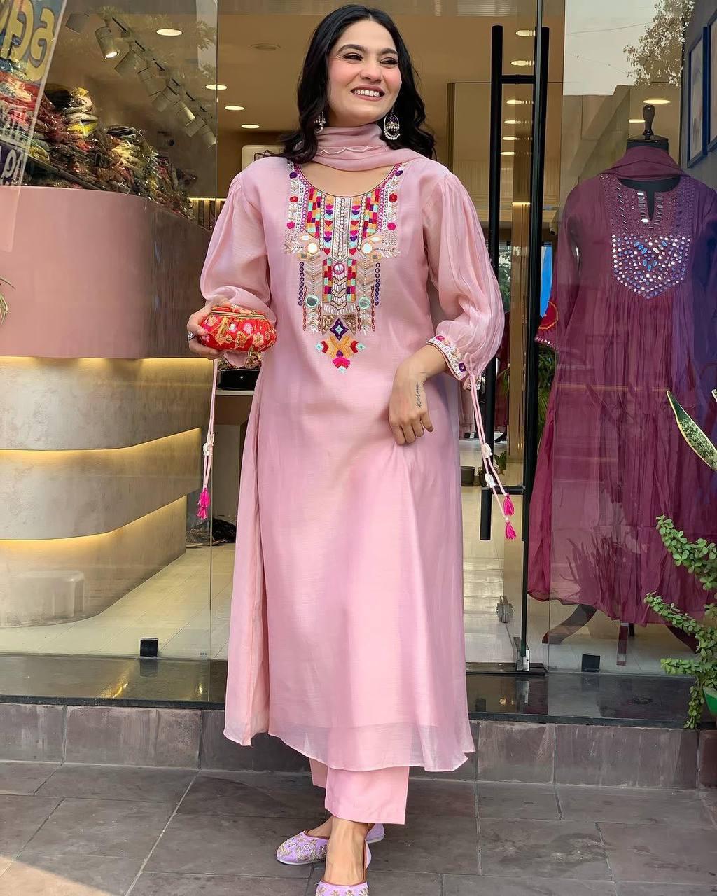Chanderi elegant suit set