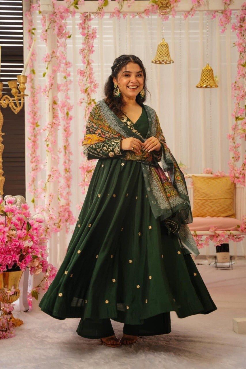 Green Colour Anarkali suit