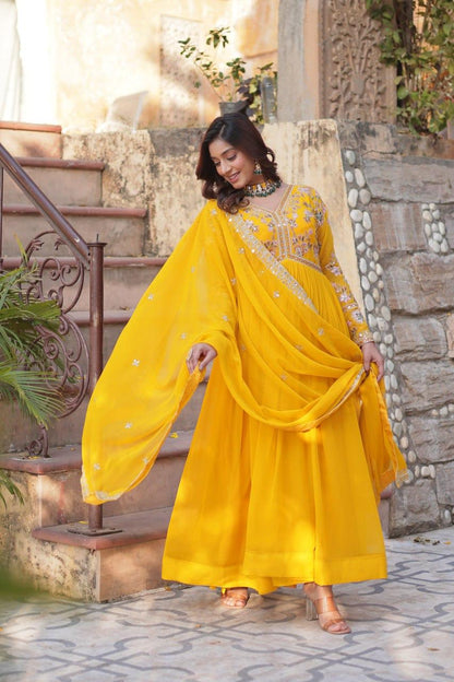 Embroidery Zari Sequins work Gown