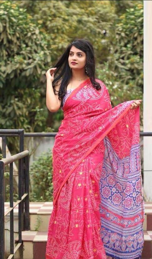 COTTON BANDHANI SAAREE