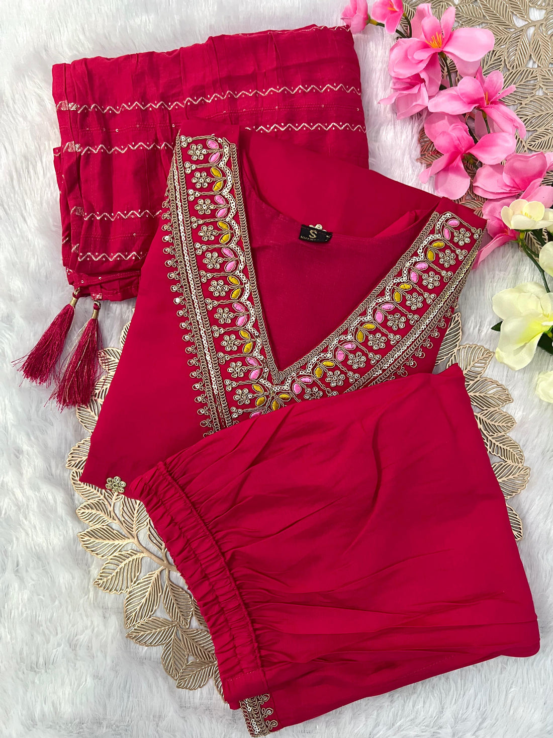 Dupatta Set Pink