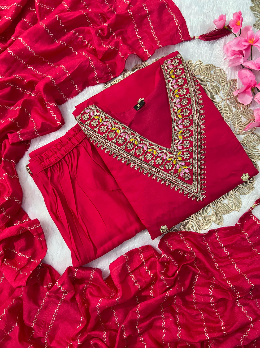 Dupatta Set Pink