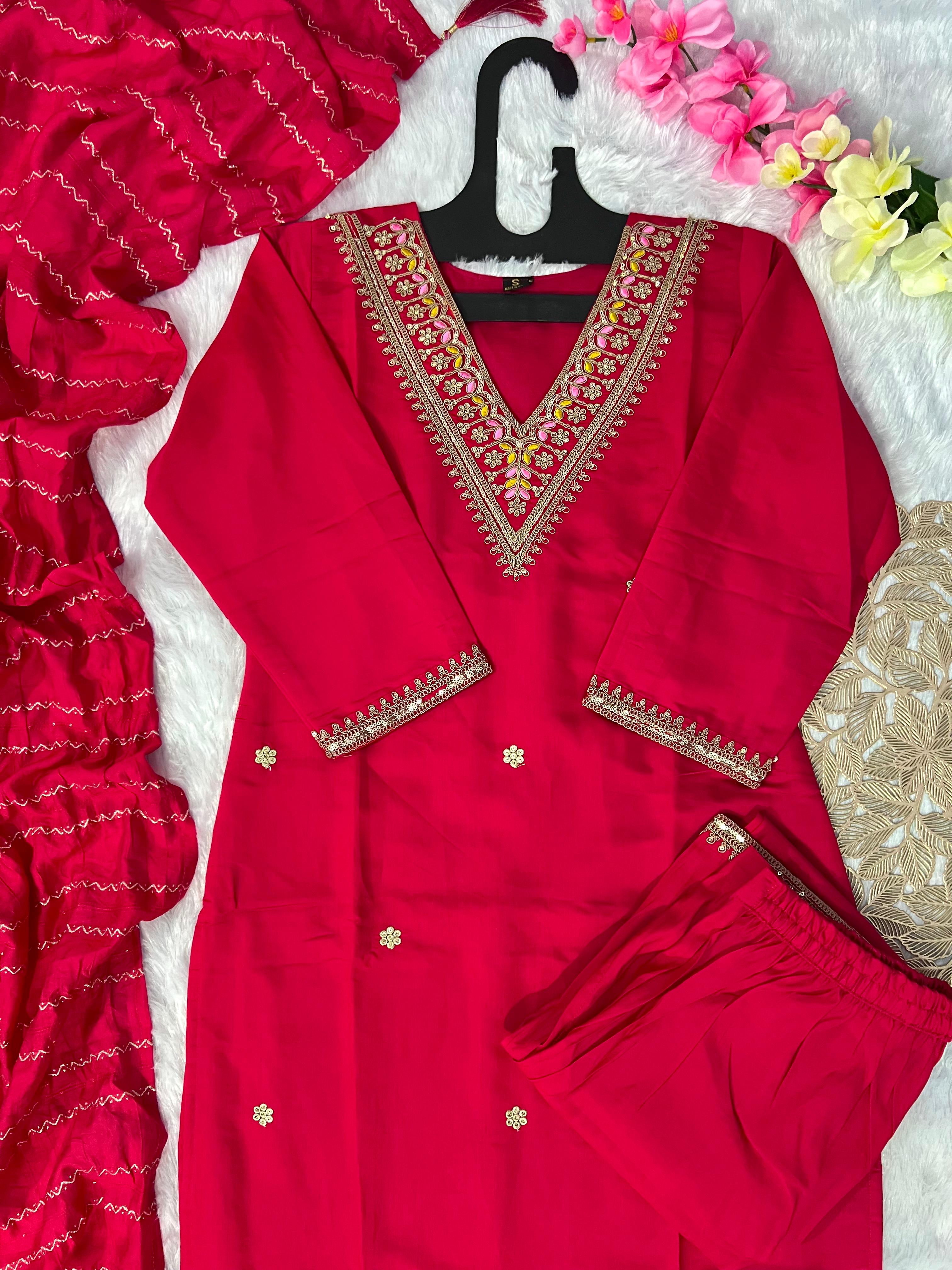 Dupatta Set Pink