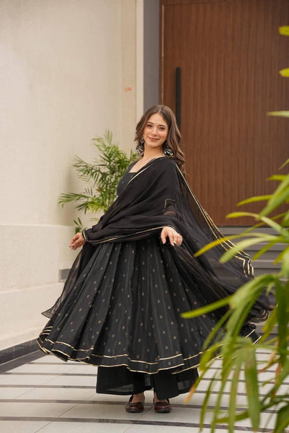 Black Designer Anarkali Suit