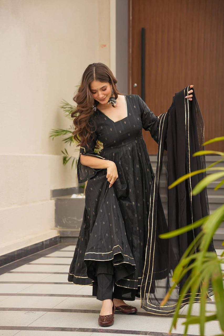Black Designer Anarkali Suit