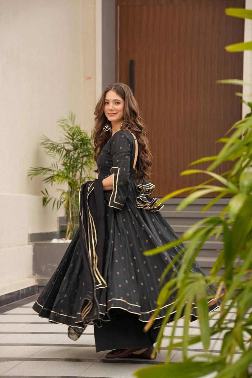 Black Designer Anarkali Suit