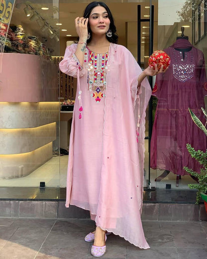 Chanderi elegant suit set