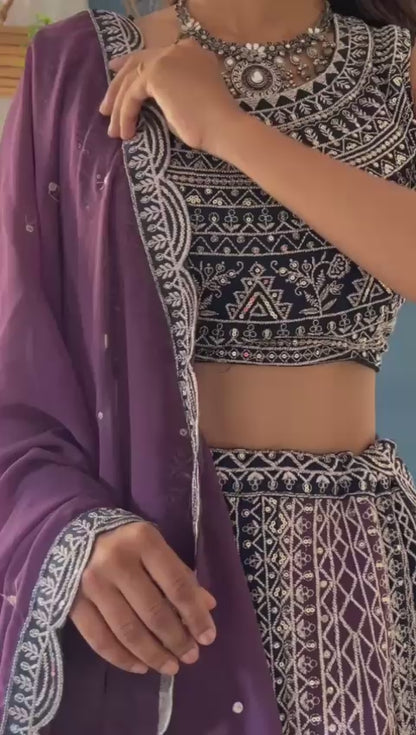Faux georgette Lehnga