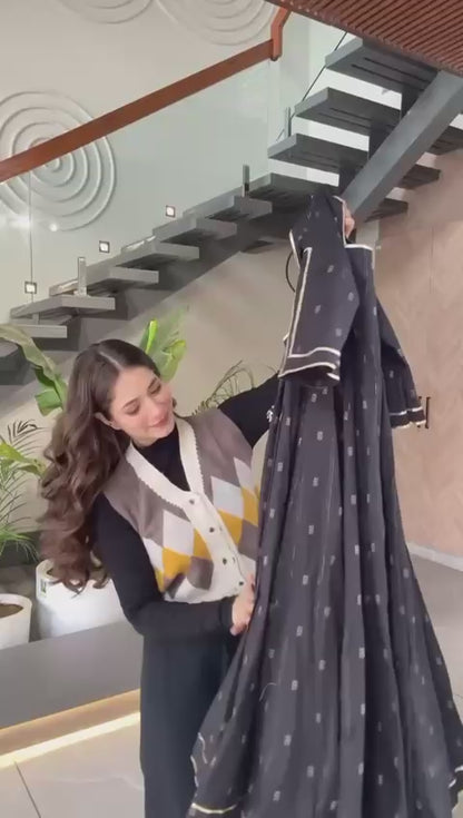 Black Designer Anarkali Suit